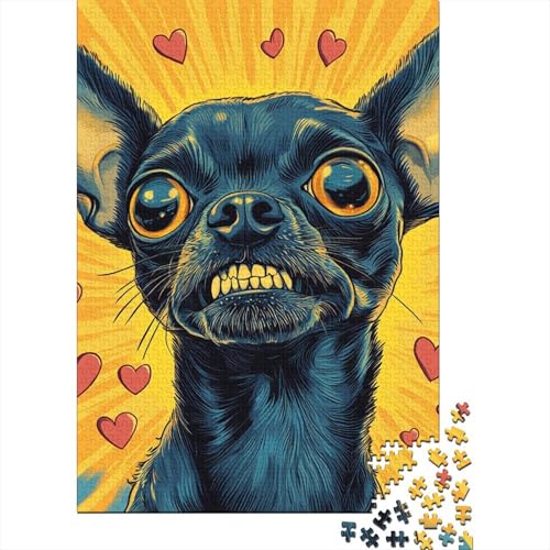 Chihuahua Puzzles 1000 Teile Schwer Puzzle Spielzeug Pädagogisches Spiel Impossible Herausforderung Spielzeug Für Erwachsene Kinder 1000pcs (75x50cm) von NoveAurora