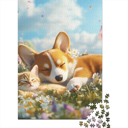 Corgi Puzzles 1000 Teile Schwer Puzzle Spielzeug Pädagogisches Spiel Impossible Herausforderung Spielzeug Für Erwachsene Kinder 1000pcs (75x50cm) von NoveAurora