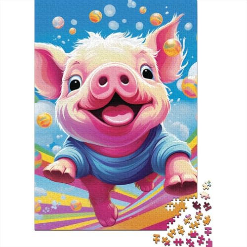 Cute Schweingy Puzzle 1000 Teile Schwer Puzzle Spielzeug Lernspiel Impossible Herausforderung Spielzeug Für Erwachsene Und Kinder in Bewährter 1000pcs (75x50cm) von NoveAurora