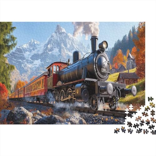Dampfzug 1000 Teile, Impossible Puzzle,Geschicklichkeitsspiel Für Die Ganze Familie, Erwachsenenpuzzle Ab 14 Jahren Puzzel 1000pcs (75x50cm) von NoveAurora