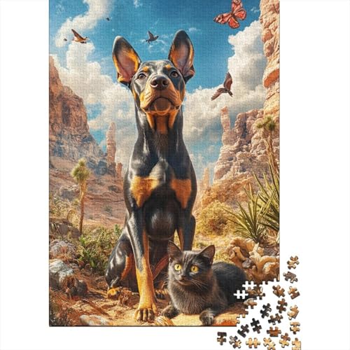 Dobermannn Puzzles 1000 Teile Schwer Puzzle Spielzeug Lernspiel Impossible Herausforderung Spielzeug Für Erwachsene Und Kinder in Bewährter 1000pcs (75x50cm) von NoveAurora