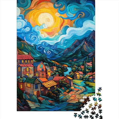 Dörfer Puzzle 1000 Teile Schwer Puzzle Spielzeug Pädagogisches Spiel Impossible Herausforderung Spielzeug Für Erwachsene Und Kinder in Bewährter 1000pcs (75x50cm) von NoveAurora