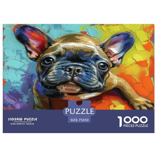 FRANZÖSISCHER BULLDONG 1000 Teile,Impossible Puzzle,Geschicklichkeitsspiel Für Die Ganze Familie, Erwachsenen Puzzlespiel Puzzel 1000pcs (75x50cm) von NoveAurora