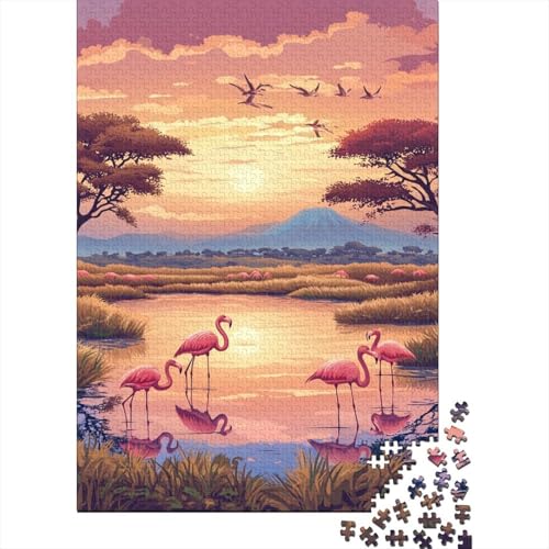 Flamingo Puzzle 1000-teilige Schwer Puzzle Spielzeug Pädagogisches Spiel Impossible Herausforderung Spielzeug Für Erwachsene Und Kinder Ab 14 Jahren 1000pcs (75x50cm) von NoveAurora
