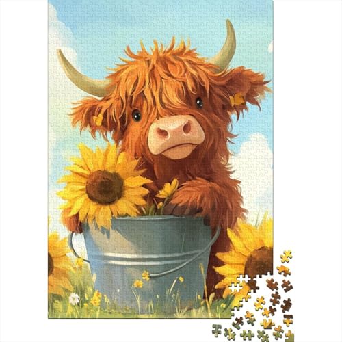 Highlandrind Puzzle 1000 Teile Schwer Puzzle Spielzeug Lernspiel Impossible Herausforderung Spielzeug Für Erwachsene Kinder 1000pcs (75x50cm) von NoveAurora
