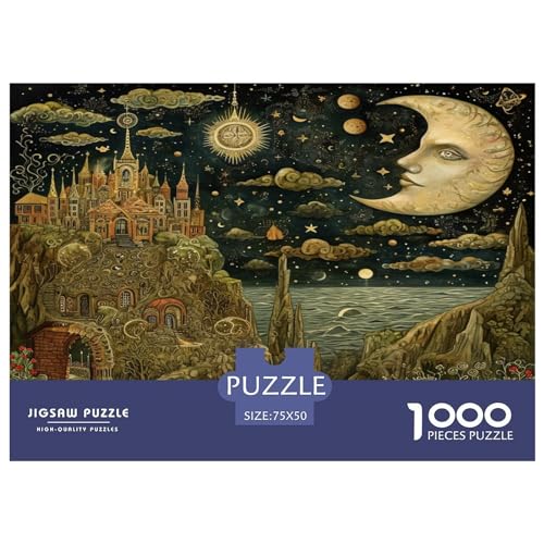 Nachtansicht 1000 Stück Puzzles Für Erwachsene Teenager Stress Abbauen Familien-Puzzlespiel 1000-teiliges Puzzle Kinder Lernspiel Spielzeug Geschenk Puzzel 1000pcs (75x50cm) von NoveAurora