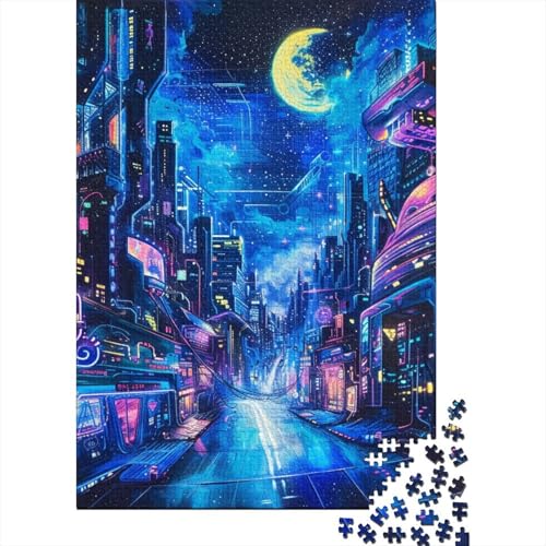 Nachtansicht Puzzle 1000-teilige Schwer Puzzle Spielzeug Pädagogisches Spiel Impossible Herausforderungsspielzeug Für Erwachsene Und Kinder Ab 14 Jahren 1000pcs (75x50cm) von NoveAurora