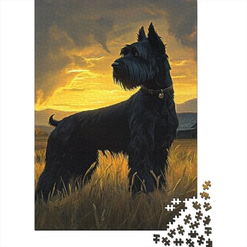 Schnauzer Puzzle 1000-teilige Schwer Puzzle Spielzeug Lernspiel Impossible Herausforderung Spielzeug Für Erwachsene Und Kinder Ab 14 Jahren 1000pcs (75x50cm) von NoveAurora