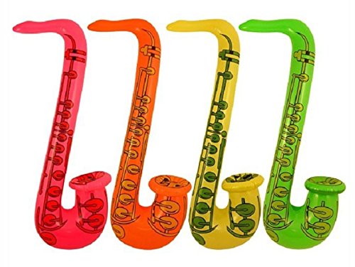 Novelties Direct Aufblasbares Saxophon - gemischte Farben von Novelties Direct