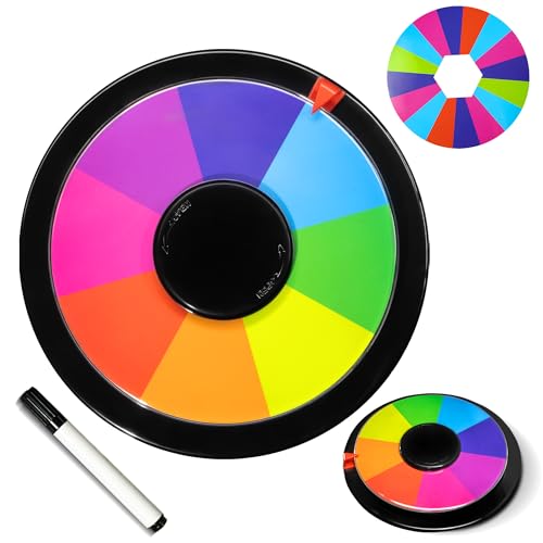 Novelty Place 10-Zoll-Tisch-Drehpreisrad – doppelseitige 8/16-Slot-Spinnerkarte, trocken abwischbarer Marker, ideal für Familientreffen, Glücksspiele, Karneval, Messen und Werbeveranstaltungen Novelty Place 10-Zoll-Tisch-Drehpreisrad – doppelseitige 8/16-Slot-Spinnerkarte, trocken abwischbarer Marker, ideal für Familientreffen, Glücksspiele, Karneval, Messen und Werbeveranstaltungen von Novelty Place