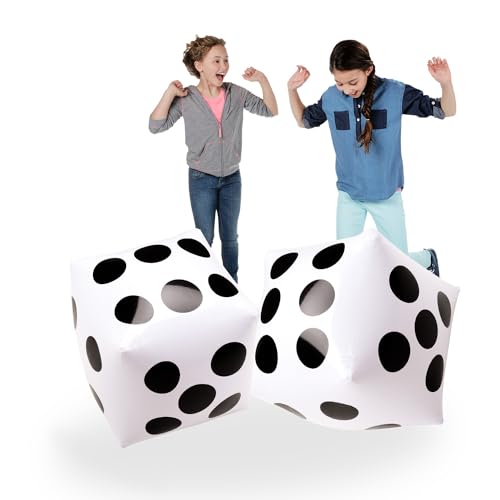 Novelty Place 13" Jumbo Aufblasbarer Würfel, 2er-Pack, weiße und Schwarze Riesenwürfel für Großraumspiele im Innen- und Außenbereich, Ludo und Poolparty Novelty Place 13" Jumbo Aufblasbarer Würfel, 2er-Pack, weiße und Schwarze Riesenwürfel für Großraumspiele im Innen- und Außenbereich, Ludo und Poolparty von Novelty Place