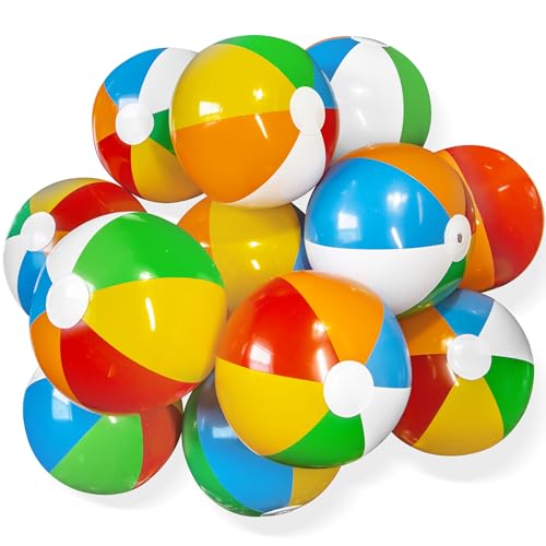 Novelty Place Aufblasbare Wasserbälle - 12er-Pack, 12 "Durchmesser, helles regenbogenfarbenes, auslaufsicheres PVC - Strandpoolpartys, Schwimmspielzeug für Jugendliche Novelty Place Aufblasbare Wasserbälle - 12er-Pack, 12 "Durchmesser, helles regenbogenfarbenes, auslaufsicheres PVC - Strandpoolpartys, Schwimmspielzeug für Jugendliche von Novelty Place