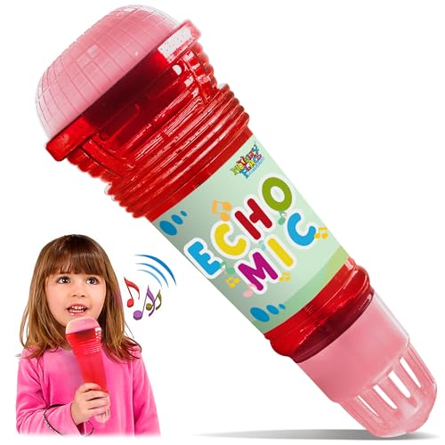 Novelty Place Micrófono Echo para niños, micrófono mágico de Karaoke sin batería, juguete Retro amplificador de voz, para terapia de Canto, Habla y comunicación, 10 pulgadas (Rojo y rosa) von Novelty Place
