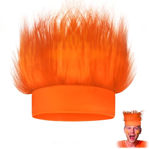Novelty Place Oranges haariges Kostüm-Stirnband – Lustige und flauschige Perücke mit verrücktem Haar und Trollhaar-Kostümzubehör – Perfekt für Sportpartys, Kostüme, Cosplay und Halloween Novelty Place Oranges haariges Kostüm-Stirnband – Lustige und flauschige Perücke mit verrücktem Haar und Trollhaar-Kostümzubehör – Perfekt für Sportpartys, Kostüme, Cosplay und Halloween von Novelty Place