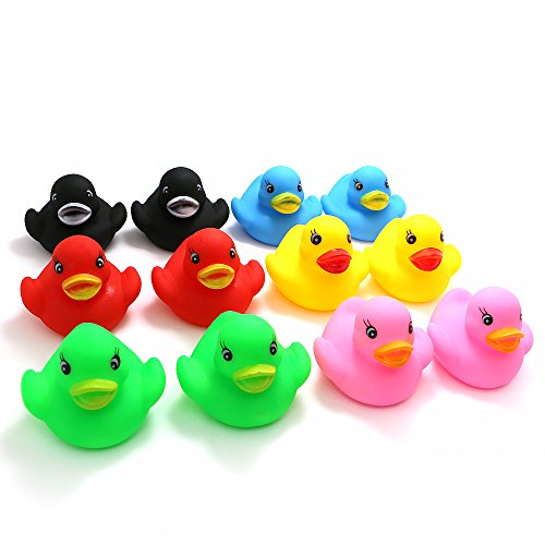 Novelty Place Posen & Quietschen Gummiente Ducky Baby Badespielzeug für Kinder (12 Stück) von Novelty Place