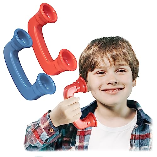 Novelty Place 2-Pack Whisper Phones Sprachtherapie Spielzeug zur Verbesserung der Lese-und auditiven Feedback - Hören Sie Ihr Sprachtelefon (blau und rot) von Novelty Place