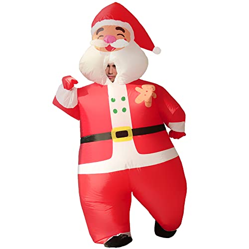 Weihnachten Aufblasbares Kostüm Cosplay Air Blow Up Weihnachtsmann Kostüme für Männer Frauen Erwachsene für Xmas Halloween Urlaub Party Karneval (Weihnachtsmann) von Nsddm