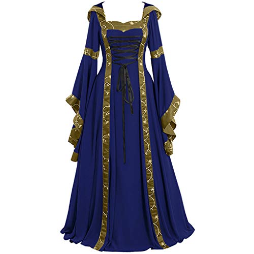 Nsercvb Halloween Kostüm Damen,Damen Renaissance Schwarz Mittelalter Kleid Kleidung Gothic Viktorianische Mittelalterliche Ballkleider Maskerade Fasching Karneval Halloween Cosplay Kostüm von Nsercvb