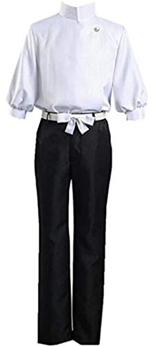 Nsoking Anime Herrenanzug, Mantel, Hose, Cosplay, Uniform, Schuluniform, Halloween-Outfit, personalisierbar, Weiss/opulenter Garten, XXL von Nsoking
