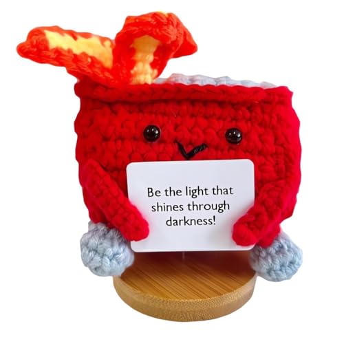 Nsssunnre Handgemachte Inspirierende Häkelpuppe mit Positivem Motiv, Süßes Dumpster Fire-Häkelmodell, Geschenk für Frauen, Geburtstag, Weihnachten, Rot Nsssunnre Handgemachte Inspirierende Häkelpuppe mit Positivem Motiv, Süßes Dumpster Fire-Häkelmodell, Geschenk für Frauen, Geburtstag, Weihnachten, Rot von Nsssunnre