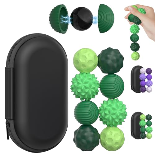 8 Stück Magnetische Fidget Toys, Magnetische Stress Bälle mit Silikonhülle, Magnetische Sensorik Bälle, Magnetkugeln aus Silikon, Anti-Stress Spielzeug für Kinder und Erwachsene (A) von Ntwdby
