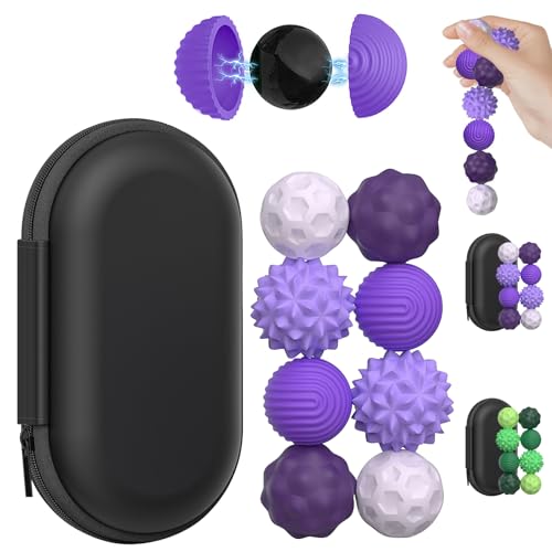 8 Stück Magnetische Fidget Toys, Magnetische Stress Bälle mit Silikonhülle, Magnetische Sensorik Bälle, Magnetkugeln aus Silikon, Anti-Stress Spielzeug für Kinder und Erwachsene (B) von Ntwdby