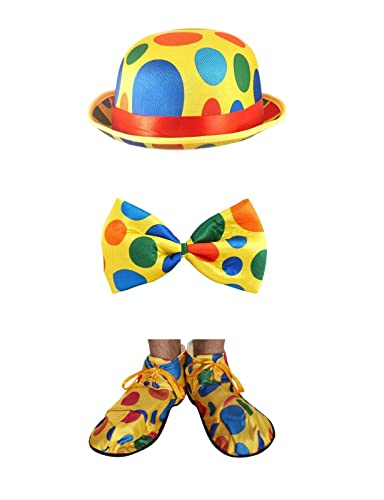 NuJake Gelber Clown Bowler Hut Fliege & Schuhe Kostüm NuJake Gelber Clown Bowler Hut Fliege & Schuhe Kostüm von NuJake