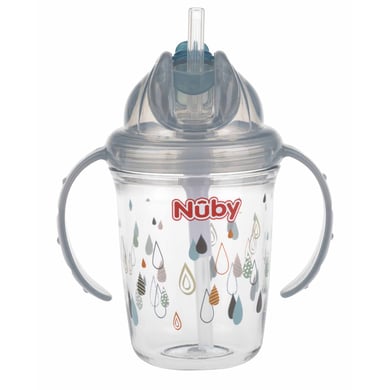 Nûby 360° Trinklhalmtasse aus Tritan 240 ml in grau von Nuby