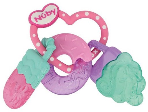 Nuby Icy Bite Sweets Beißring, Pink/Turqoise/Purple von Nuby