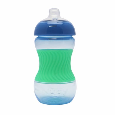 Nûby Trinklernbecher mit Griffmulde aus Silikon 180ml ab 4 Monate in blau von Nuby