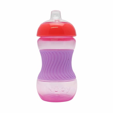 Nûby Trinklernbecher mit Griffmulde aus Silikon 180ml ab 4 Monaten in pink von Nuby