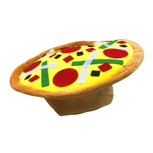 Neuheiten Spielhut, lustiger Pizzahut, alberner Hut, Spielhut mit Filzbelag und Plüschstoff, Pizza-Partyzubehör Neuheiten Spielhut, lustiger Pizzahut, alberner Hut, Spielhut mit Filzbelag und Plüschstoff, Pizza-Partyzubehör von Nucelit