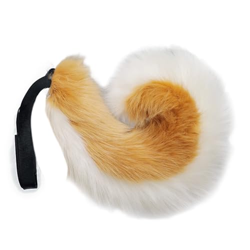 Nucelit 1 x Kunstfell, Tierschwanz, Hundeohren, Stirnband, Halloween, Cosplay, Kostüm, Ohren, Haarband, Kostüme, Kunstfell, Schwanz von Nucelit