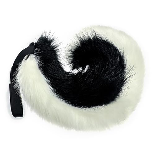 Nucelit 1 x Kunstfell, Tierschwanz, Hundeohren, Stirnband, Halloween, Cosplay, Kostüm, Ohren, Haarband, Kostüme, Kunstfell, Schwanz von Nucelit