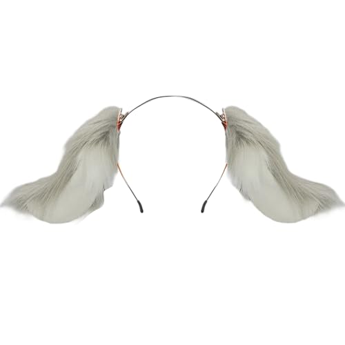 Nucelit 1 x Kunstfell, Tierschwanz, Hundeohren, Stirnband, Halloween, Cosplay, Kostüm, Ohren, Haarband, Kostüme, Kunstfell, Schwanz von Nucelit