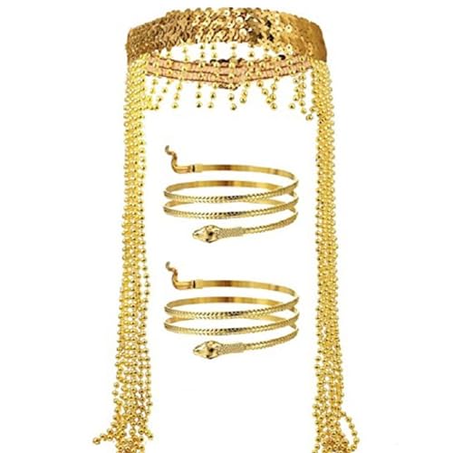 Nucelit Ägyptischer Haarreif für Erwachsene, Teenager, Cosplay, goldene Farbe, Schlangenform, Armreif, Live-Übertragung, Halloween, Party, Kopfschmuck Nucelit Ägyptischer Haarreif für Erwachsene, Teenager, Cosplay, goldene Farbe, Schlangenform, Armreif, Live-Übertragung, Halloween, Party, Kopfschmuck von Nucelit