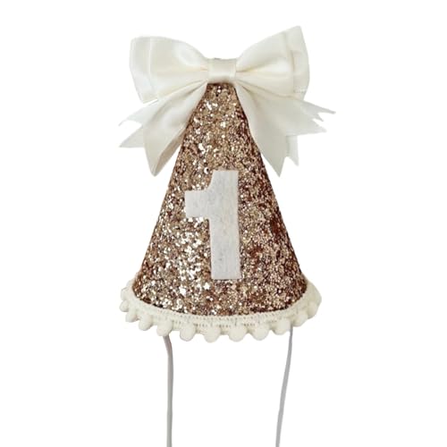 Nucelit Baby-Geburtstagshut aus weichem Stoff mit Schleifen-Akzent, für 1-jährige Party und Fotografie-Requisiten, leicht Nucelit Baby-Geburtstagshut aus weichem Stoff mit Schleifen-Akzent, für 1-jährige Party und Fotografie-Requisiten, leicht von Nucelit