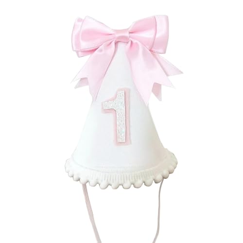 Nucelit Baby-Geburtstagshut aus weichem Stoff mit Schleifen-Akzent, für 1-jährige Party und Fotografie-Requisiten, leicht Nucelit Baby-Geburtstagshut aus weichem Stoff mit Schleifen-Akzent, für 1-jährige Party und Fotografie-Requisiten, leicht von Nucelit