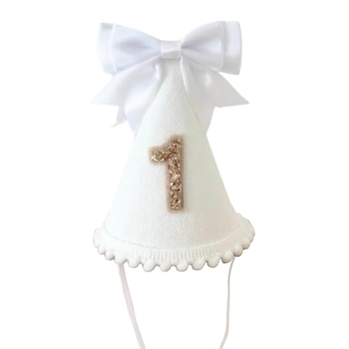 Nucelit Baby-Geburtstagshut aus weichem Stoff mit Schleifen-Akzent, für 1-jährige Party und Fotografie-Requisiten, leicht Nucelit Baby-Geburtstagshut aus weichem Stoff mit Schleifen-Akzent, für 1-jährige Party und Fotografie-Requisiten, leicht von Nucelit