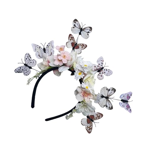 Nucelit Flexibles Schmetterlings-Blumen-Haarband, ethnischer Kopfschmuck mit Design für Cocktail-Partys und Hochzeits-Events, Halloween-Kostüm, Kopfschmuck Nucelit Flexibles Schmetterlings-Blumen-Haarband, ethnischer Kopfschmuck mit Design für Cocktail-Partys und Hochzeits-Events, Halloween-Kostüm, Kopfschmuck von Nucelit