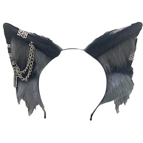 Nucelit Haarreif in Ohrform, Cosplay, Anime-Charakter, mit baumelnder Kette, Cosplay-Stirnband für Teenager und Damen Nucelit Haarreif in Ohrform, Cosplay, Anime-Charakter, mit baumelnder Kette, Cosplay-Stirnband für Teenager und Damen von Nucelit
