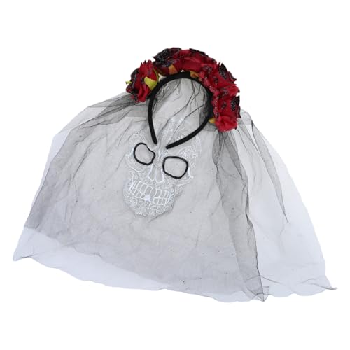 Nucelit Haarschmuck mit Rosenblütenkopf, dekoratives Ornament für Halloween, Urlaub, Geburtstag von Nucelit