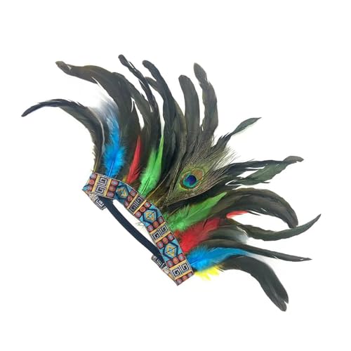 Nucelit Indisches Haarband für Karneval, Feier, gefiedertes Stirnband für Erwachsene, Cosplay, ethnisches Haarband für Mottoparty, Cosplay, Kopfbedeckung Nucelit Indisches Haarband für Karneval, Feier, gefiedertes Stirnband für Erwachsene, Cosplay, ethnisches Haarband für Mottoparty, Cosplay, Kopfbedeckung von Nucelit