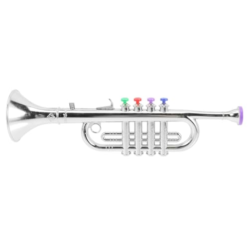 Nudiuhis Musikinstrumente für Kinder Requisiten für Bühnenauftritte Von Kindern Vierton-Trompete (Basis-Trompetenbrett) Silber von Nudiuhis