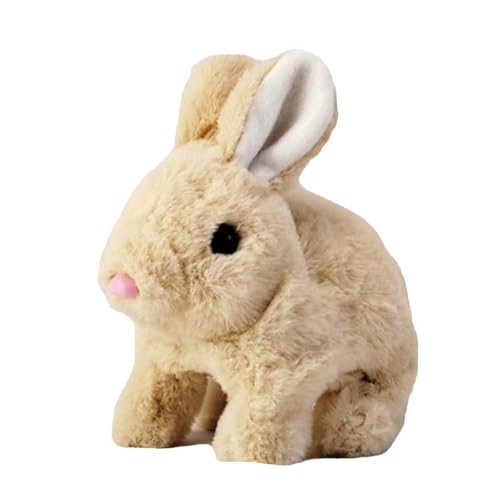 Nudorpn Hüpfendes Kaninchen Spielzeug, Realistischer Kaninchenplüsch, Ostern Plüschhase mit Geräuschen Bewegungen, ElektronischesKaninchen Haustier für Ostern Deko von Nudorpn