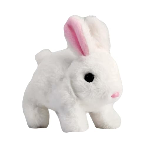 Nudorpn Hüpfendes Kaninchen Spielzeug, Realistischer Kaninchenplüsch, Ostern Plüschhase mit Geräuschen Bewegungen, ElektronischesKaninchen Haustier für Ostern Deko von Nudorpn