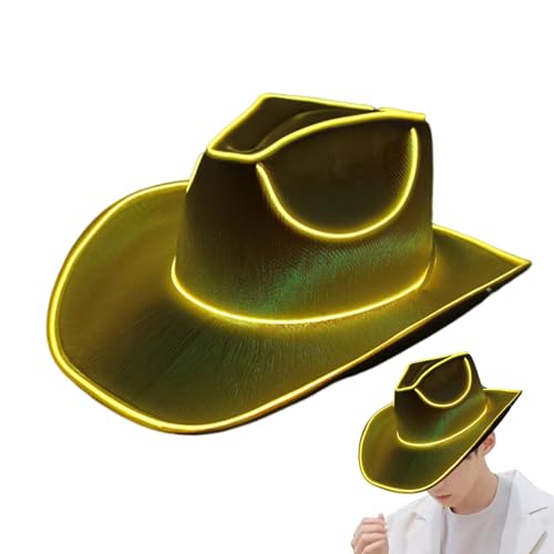 Nudorpn LED Cowboyhut Für Damen Und Herren, Party Hut Mit Blinkender Krempe Und Verschiedenen Leuchtmodi, Cowboy Paillettenhut Batteriebetrieben Für Festival, Karneval, Kostüm, Bühne Nudorpn LED Cowboyhut Für Damen Und Herren, Party Hut Mit Blinkender Krempe Und Verschiedenen Leuchtmodi, Cowboy Paillettenhut Batteriebetrieben Für Festival, Karneval, Kostüm, Bühne von Nudorpn