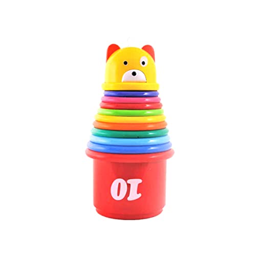 Babybären Bildungsspielzeug Stapelnistbecher Gebäude Spielzeug Stapel Tassen 9-teiliger Set für Kinder mit Figuren und Buchstaben Stapeln & Nesting von Nuelreva