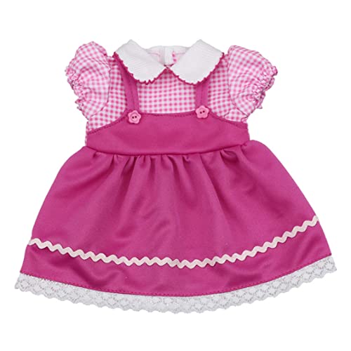 Nuelreva Babypuppen Kleidung Rose rotes Kleid mit Schultergurten passt 18 Zoll Mädchen Dollbaby Puppen Kleidung von Nuelreva