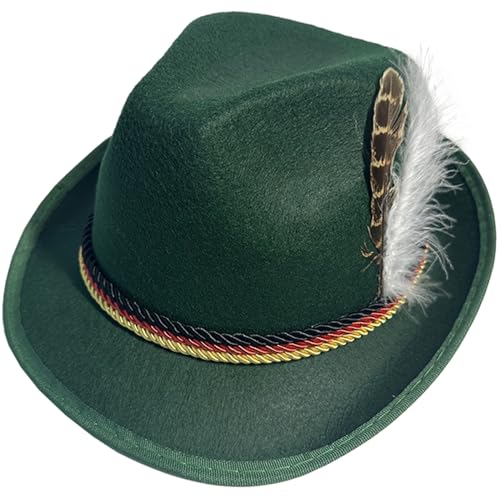 Nuelreva Deutscher Hut Erwachsener Deutsches Hut Retro Bier für Bierfestival Paty Outdoor Aktivitäten Kostüm Accessoire Dunkelgrün Nuelreva Deutscher Hut Erwachsener Deutsches Hut Retro Bier für Bierfestival Paty Outdoor Aktivitäten Kostüm Accessoire Dunkelgrün von Nuelreva
